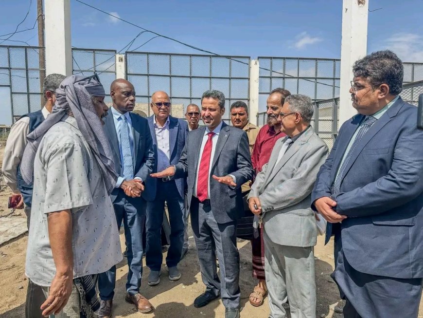 محافظ لحج الحالمي ووكيل وزارة الزراعة والقائمَ بأعمال الممثل المقيم لمنظمة (الفاو) في اليمن يطلعوا على مشاريع تنموية زراعية بالمحافظة