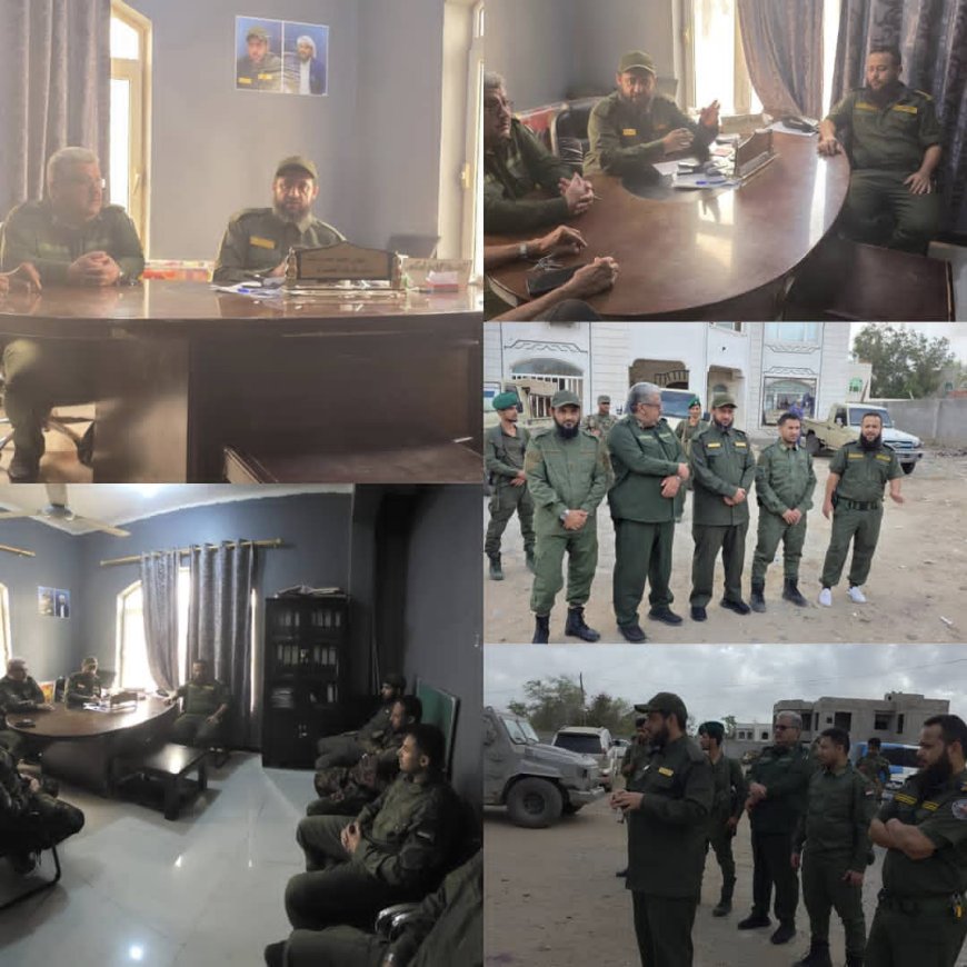 مدير أمن لحج العميد "ناصر الشوحطي" يقوم بجولة مفاجئة إلى شرطة الخضراء ويشيد بجاهزية المركز والتزام الضباط