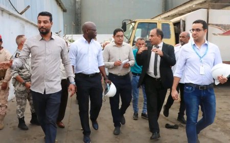 وفد رفيع المستوى من البنك الدولي يزور مركز الإنزال السمكي (الدوكيارد) في المعلا بعدن