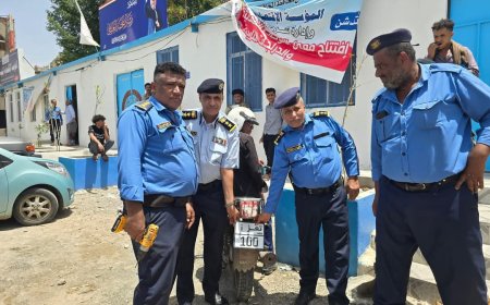شرطة السير تعز تُدشن العمل رسميًا في ترقيم الدراجات النارية