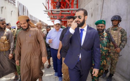 محافظ أبين يزور مشروع سد حسان ويشيد بمستوى الإنجاز المحقق