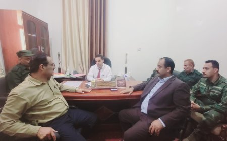 وكيل النيابة العامة بمديرية قعطبة يستقبل مدير أمن الضالع ومدير عام المديرية لتعزيز التعاون المشترك بين السلطات