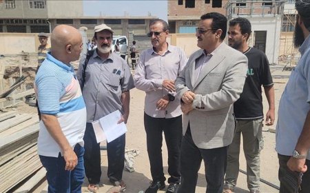 مدير عام المنصورة يدشن مشروع بناء مكاتب للصحة والتربية بالمديرية
