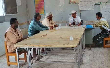 مدير عام الوضيع يلتقي ادارتي مكتب التربية ومدرسة باروت