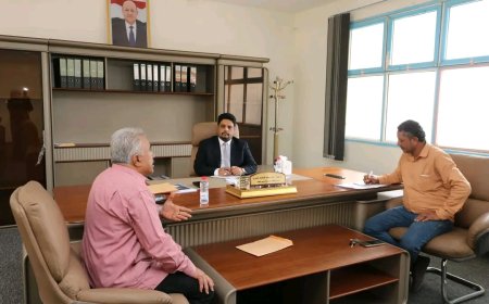 وزير التعليم الفني يناقش سير العمل في مكاتب عدن ولحج ويؤكد على تطوير المناهج وتعزيز الكوادر