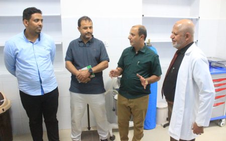 مدير عام مكتب وزارة الصحة بساحل حضرموت يطّلع على مستوى الخدمات الصحية بمديرية دوعن ومشروع مركز الغسيل الكلوي