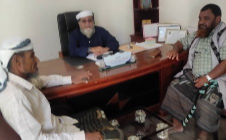 مدير عام أوقاف أبين يناقش أداء فرع جيشان ويؤكد على تعزيز العمل الإرشادي