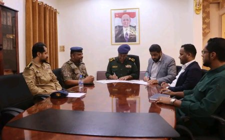 العميد الجابري يوقع إتفاقية تجديد التعاون بين أمن ساحل حضرموت ومستشفى هيا الخيرية للعيون