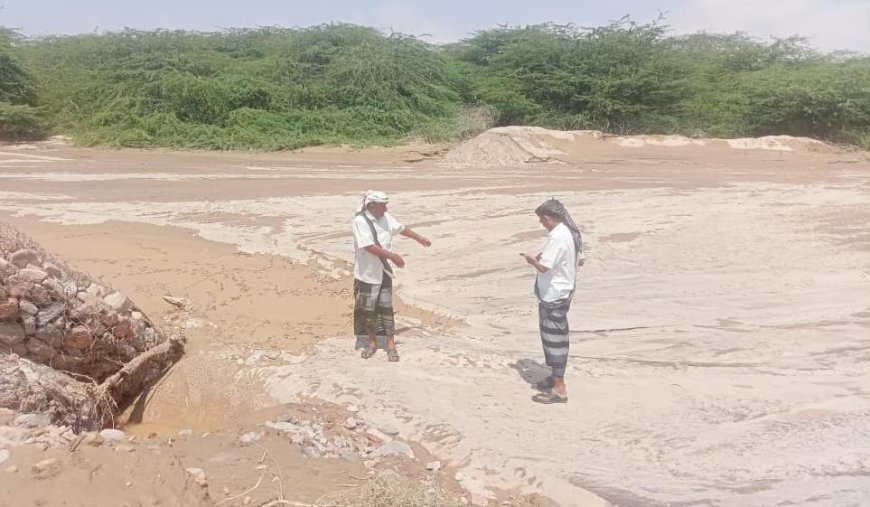 مدير عام مديرية احور يتفقد اضرار السيول في وادي أحور وعبر علبوب وعبر عيشه وعبر الملك