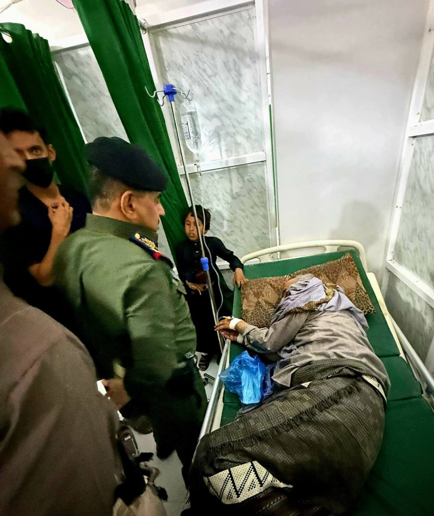 مدير عام شرطة شبوة يطمئن على صحة مدير شرطة حطيب عقب تعرضة لوعكة صحية