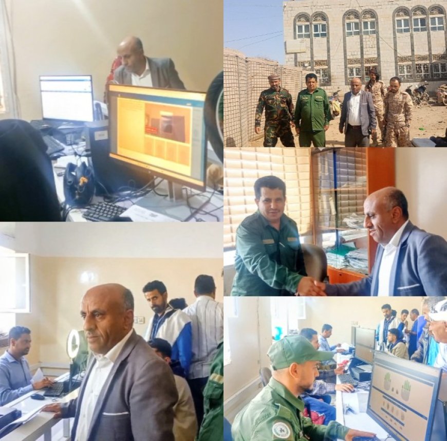 مدير عام الحصين يطلع على سير العمل في فرع الأحوال المدنية والسجل المدني بالمديرية