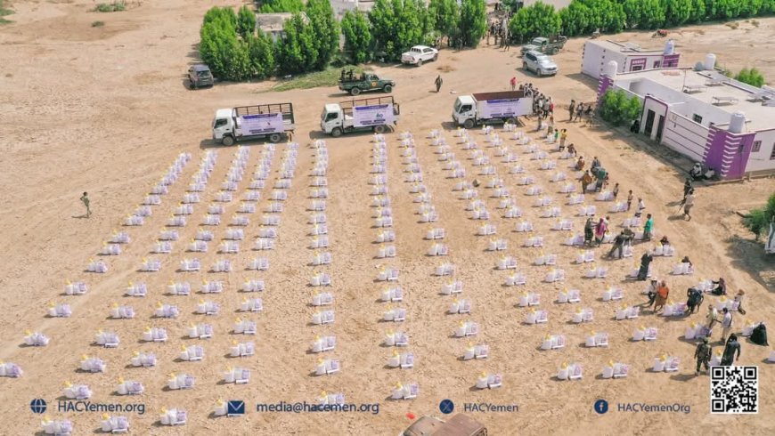 تعز.الخلية الإنسانية تواصل تقديم قوافل المساعدات لمتضرري السيول في المخا وموزع