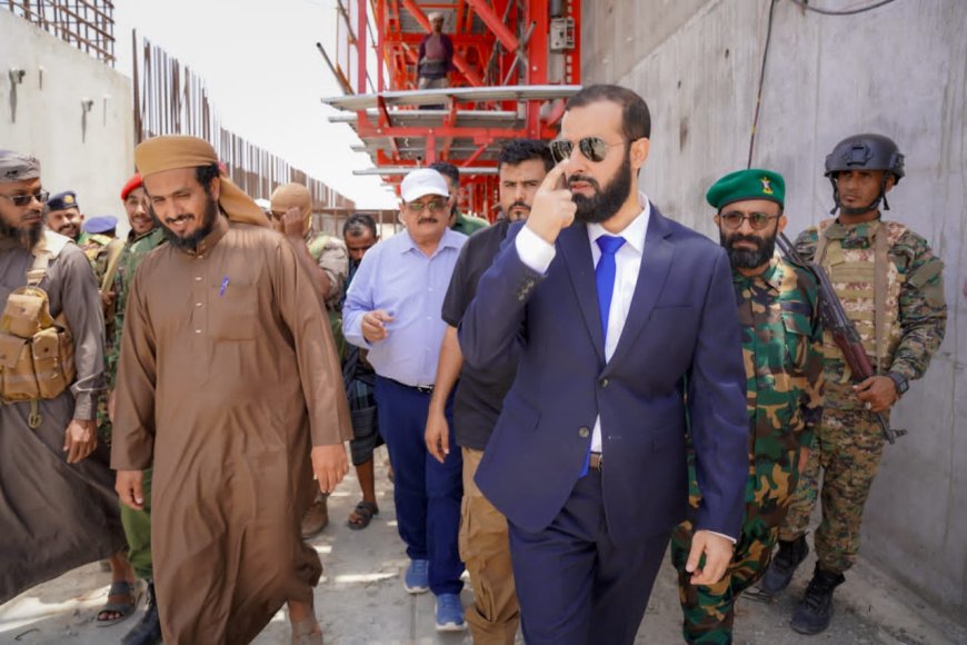 محافظ أبين يزور مشروع سد حسان ويشيد بمستوى الإنجاز المحقق