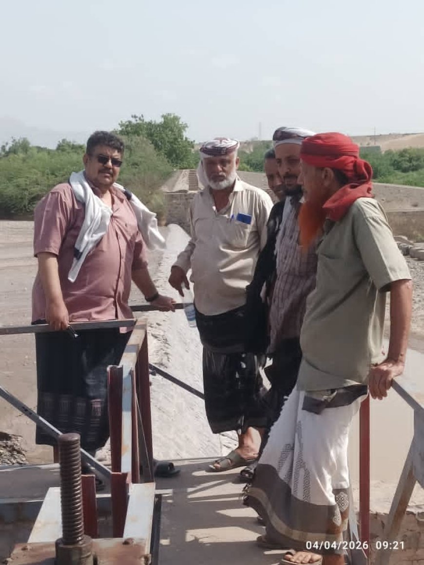 نزول ميداني لمكتب الزراعة لحج لتفقد السدود وقنوات الري