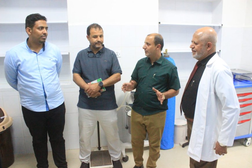 مدير عام مكتب وزارة الصحة بساحل حضرموت يطّلع على مستوى الخدمات الصحية بمديرية دوعن ومشروع مركز الغسيل الكلوي