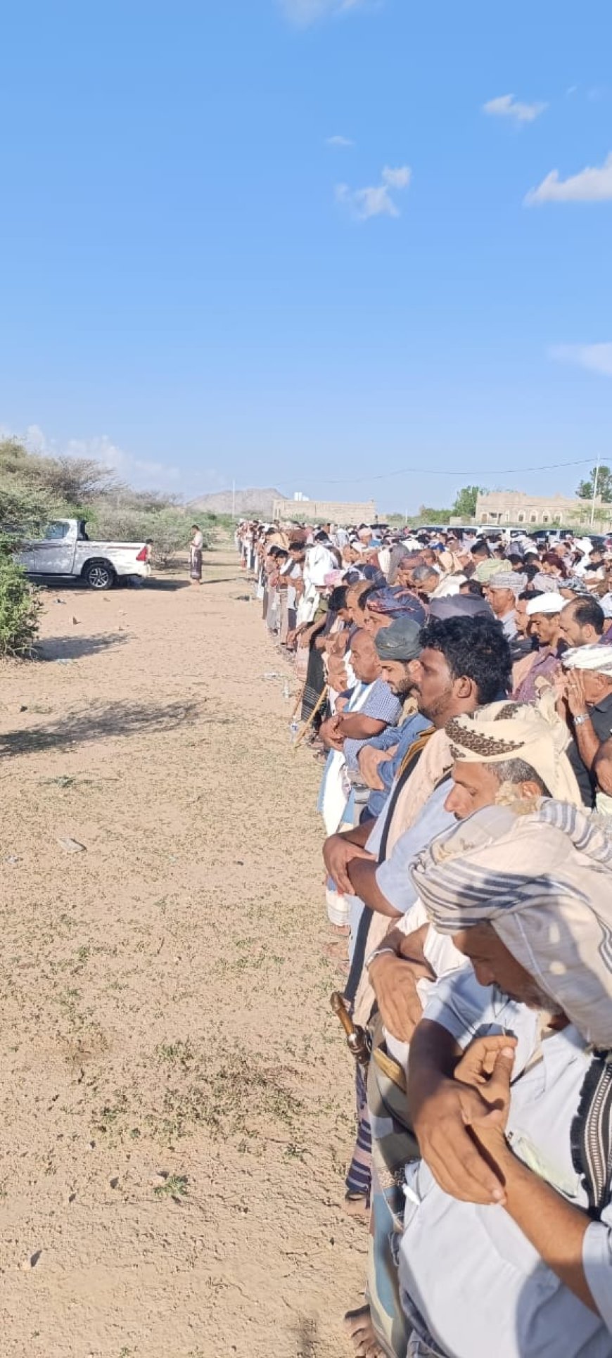 تشييع كبير وجنازة حاشدة لوالدة العميد سامي السعيدي في منطقة مكرارة بدثينة أبين