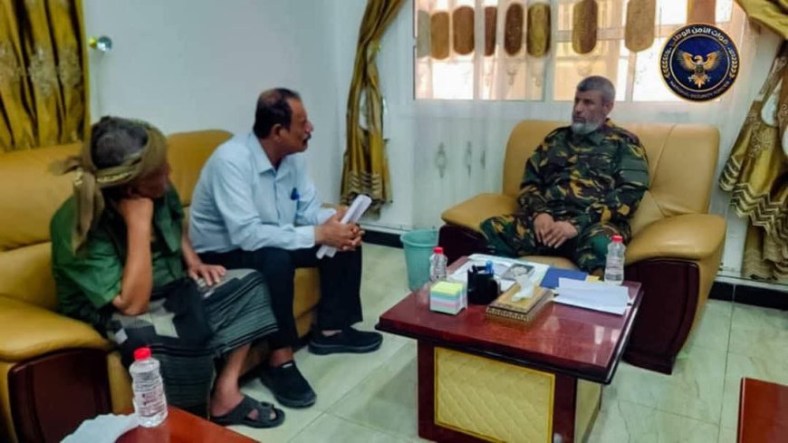 قائد قوات الأمن الخاصة اللواء الجمالي يلتقي مندوبين من لواء بارشيد والدعم الأمني حضرموت ويؤكد حرص القيادة على معالجة أوضاعهم