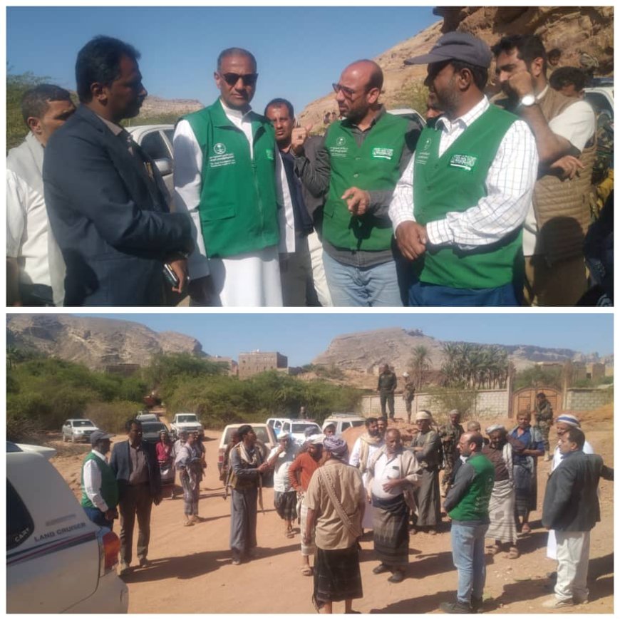 فريق البرنامج السعودي للتنمية وإعمار اليمن ومكتب الأشغال يزوران حبان ويعتمدان تأهيل طريق العرم هدى بطول 10 كلم